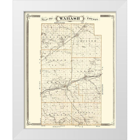 Wabash Indiana - Baskin 1876 White Modern Wood Framed Art Print by Baskin