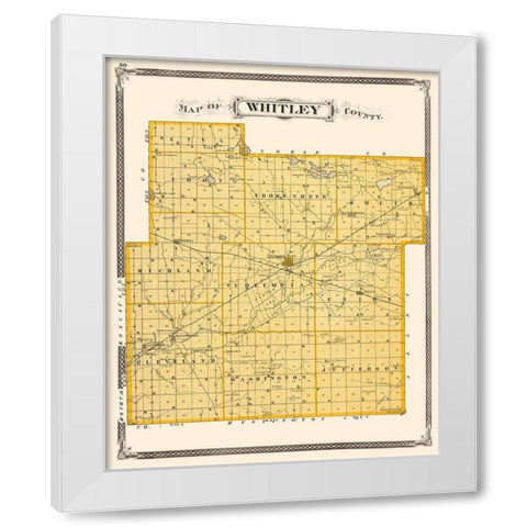 Whitley Indiana - Baskin 1876 White Modern Wood Framed Art Print by Baskin