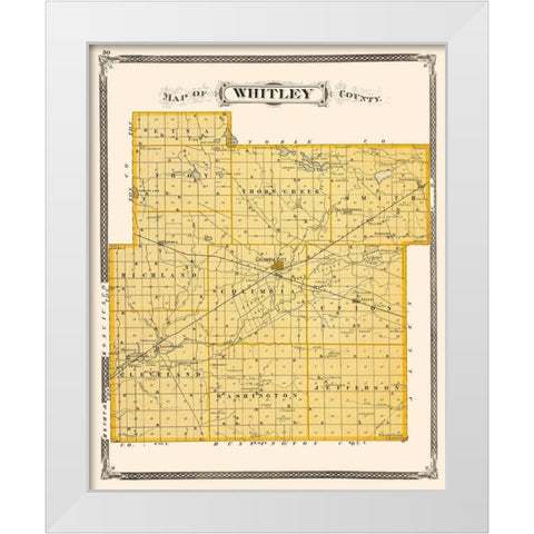 Whitley Indiana - Baskin 1876 White Modern Wood Framed Art Print by Baskin