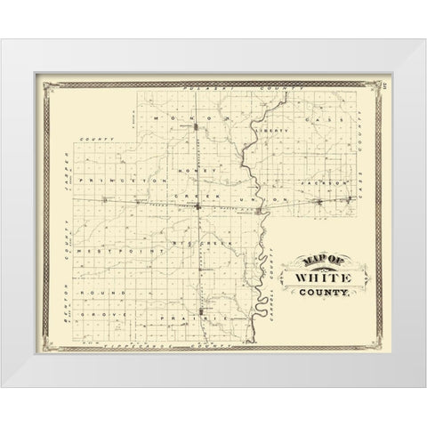 White Indiana Landowner - Baskin 1876 White Modern Wood Framed Art Print by Baskin