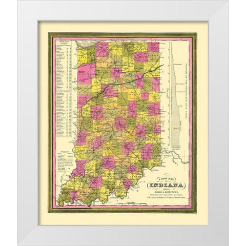 Indiana - Mitchell 1846 White Modern Wood Framed Art Print by Mitchell