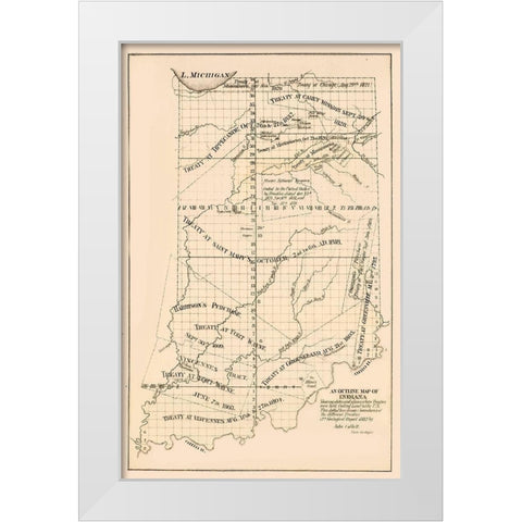 Indiana - Collot 1882 White Modern Wood Framed Art Print by Collot
