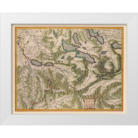 Aargau Canton Switzerland - Blaeu 1630 White Modern Wood Framed Art Print by Blaeu
