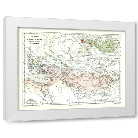 Alexanders Empire - Cortambert 1880 White Modern Wood Framed Art Print by Cortambert