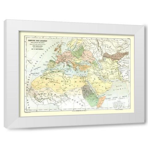 Arabian Empire - Cortambert 1880 White Modern Wood Framed Art Print by Cortambert