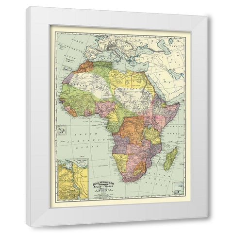 Africa - Rand McNally 1897 White Modern Wood Framed Art Print by Rand McNally