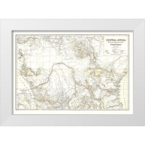 Central Africa - Hart 1885 White Modern Wood Framed Art Print by Hart