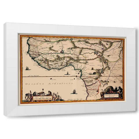 Western Africa - Dapper 1670 White Modern Wood Framed Art Print by Dapper