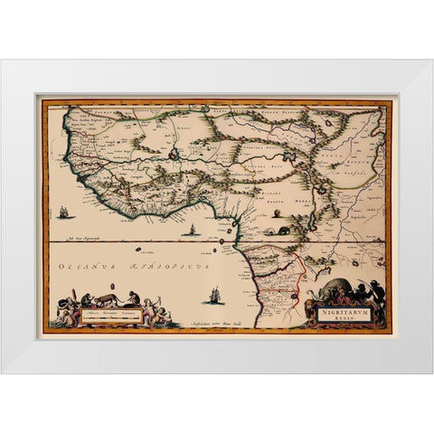Western Africa - Dapper 1670 White Modern Wood Framed Art Print by Dapper