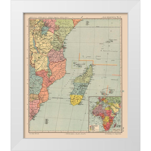 Southeastern Africa Madagascar - Streit 1913 White Modern Wood Framed Art Print by Streit