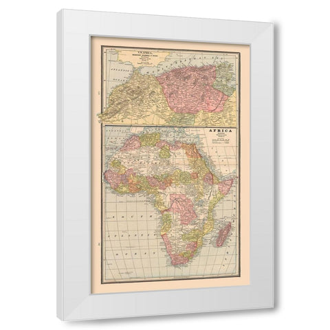 Africa North West Africa - Cram 1888 White Modern Wood Framed Art Print by Cram