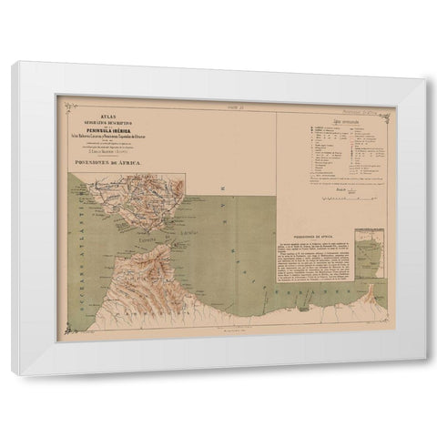 Spanish Possessions in Africa - Valverde 1880 White Modern Wood Framed Art Print by Valverde