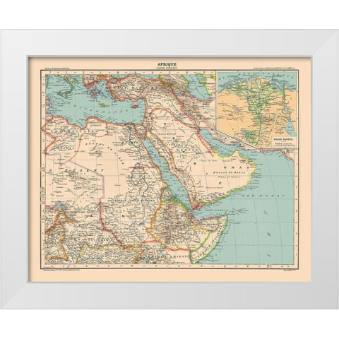 North East Africa - Schrader 1908 White Modern Wood Framed Art Print by Schrader