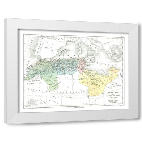 Barbarians Africa - Cortambert 1880 White Modern Wood Framed Art Print by Cortambert