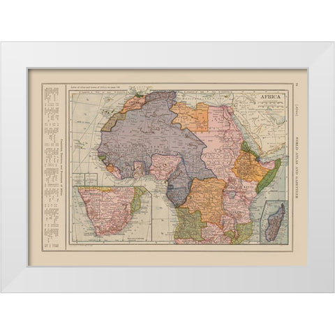 Africa - Reynold 1921 White Modern Wood Framed Art Print by Reynold