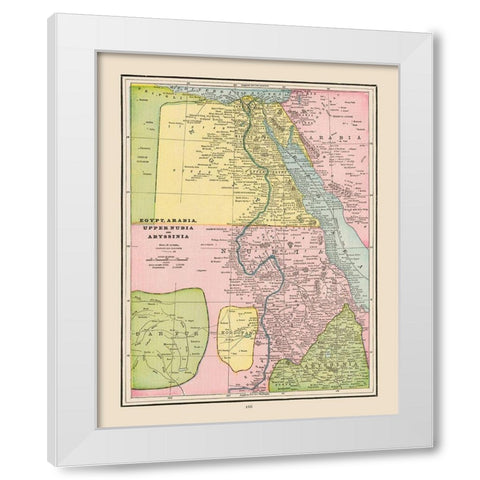 Northeastern Africa - Cram 1892 White Modern Wood Framed Art Print by Cram