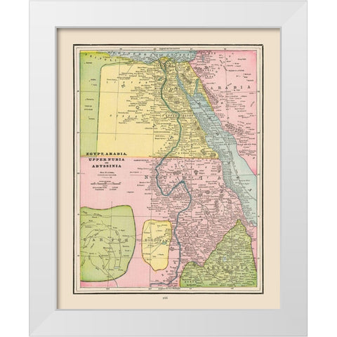 Northeastern Africa - Cram 1892 White Modern Wood Framed Art Print by Cram