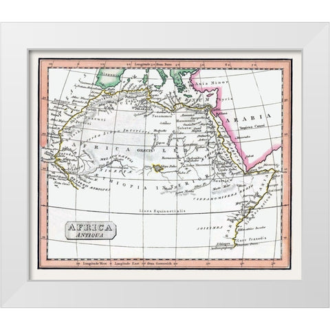 Northern Ancient Africa - Fenner 1830 White Modern Wood Framed Art Print by Fenner