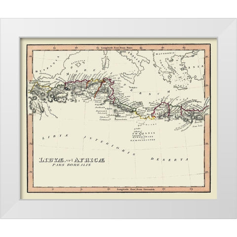 Ancient Northern Africa - Fenner 1830 White Modern Wood Framed Art Print by Fenner