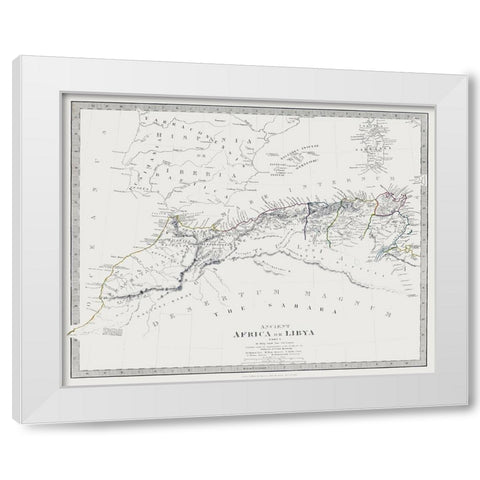 Ancient Northern Africa - Hall 1830 White Modern Wood Framed Art Print by Hall