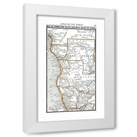 North Western Africa - Alden 1886 White Modern Wood Framed Art Print by Alden