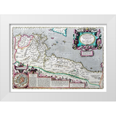 Ancient Africa - Ortelius 1570 White Modern Wood Framed Art Print by Ortelius