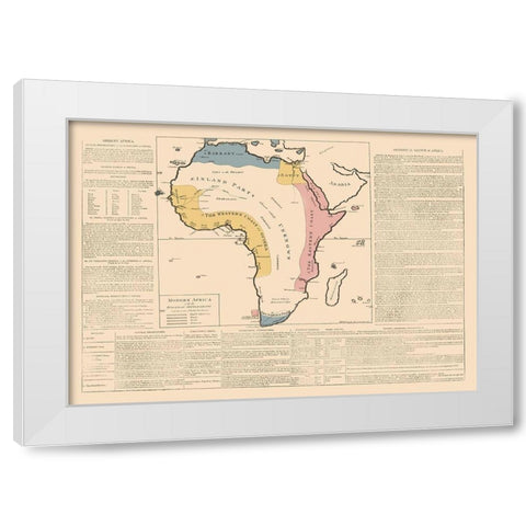 Africa - Le Sage 1801 White Modern Wood Framed Art Print by Le Sage