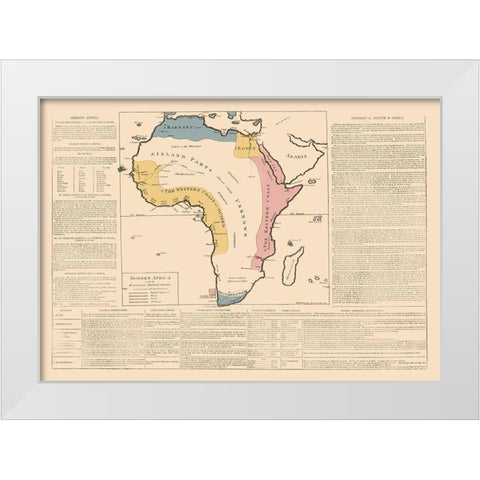 Africa - Le Sage 1801 White Modern Wood Framed Art Print by Le Sage