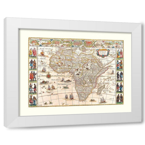 Africa - Blaeu 1630 White Modern Wood Framed Art Print by Blaeu