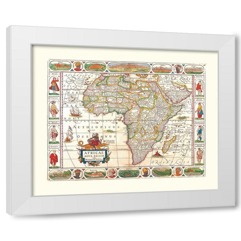 Africa - Visscher White Modern Wood Framed Art Print by Visscher