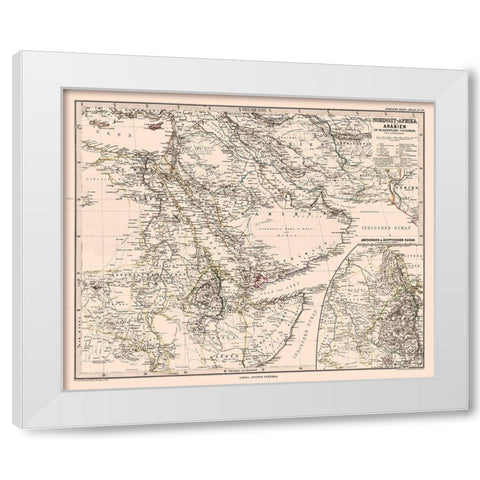 North Africa Arabia - Steilers 1881 White Modern Wood Framed Art Print by Steilers