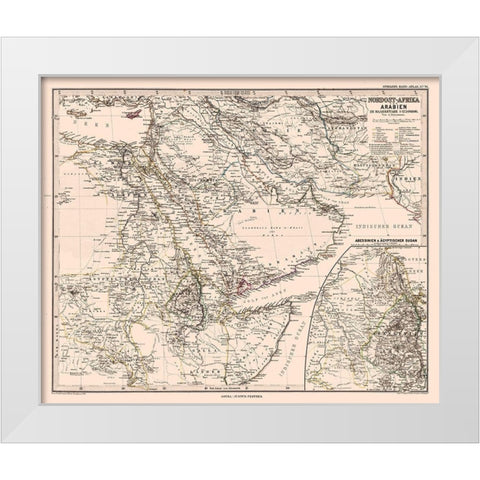 North Africa Arabia - Steilers 1881 White Modern Wood Framed Art Print by Steilers