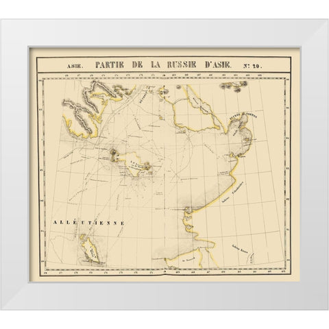 Russia in Asia - Vandermaelen 1827 White Modern Wood Framed Art Print by Vandermaelen