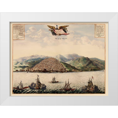 Algiers Mapbook Algeria - Ogilby 1690 White Modern Wood Framed Art Print by Ogilby