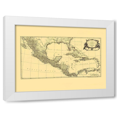 Americas Caribbean Gulf of Mexico - Jefferys 1760 White Modern Wood Framed Art Print by Jefferys