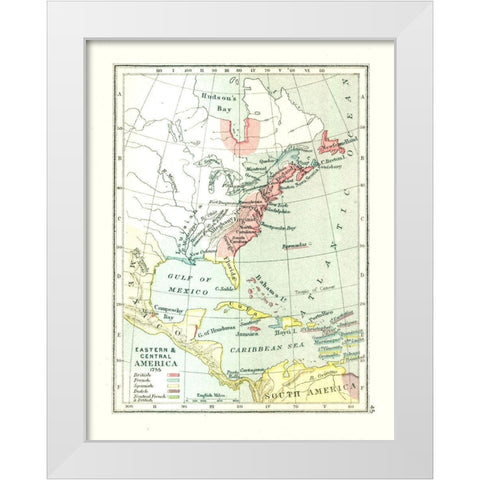 Eastern Central America - Gardiner 1755 White Modern Wood Framed Art Print by Gardiner