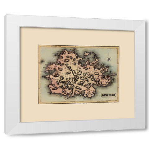 Antigua - Lucas 1823 White Modern Wood Framed Art Print by Lucas