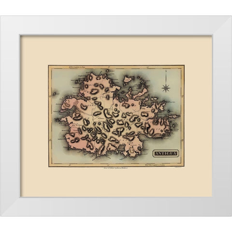 Antigua - Lucas 1823 White Modern Wood Framed Art Print by Lucas