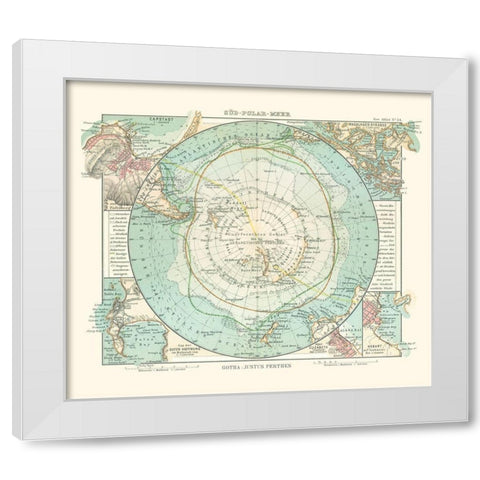Antarctic Ocean - Perthes 1914 White Modern Wood Framed Art Print by Perthes