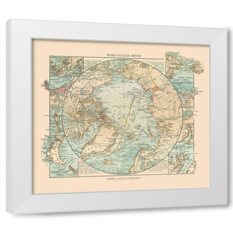 Arctic Ocean - Perthes 1914 White Modern Wood Framed Art Print by Perthes