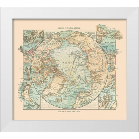 Arctic Ocean - Perthes 1914 White Modern Wood Framed Art Print by Perthes