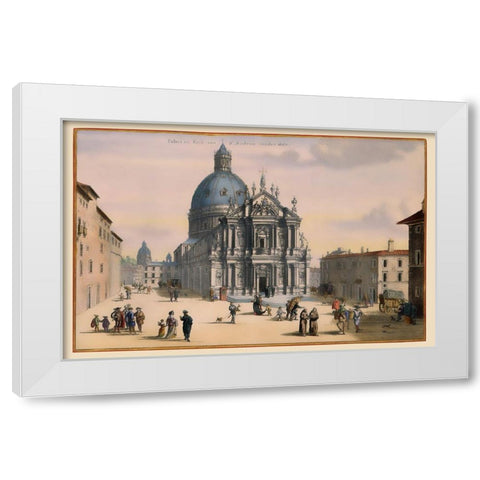 Apostles Guesthouse Rome Italy - Visscher 1681 White Modern Wood Framed Art Print by Visscher