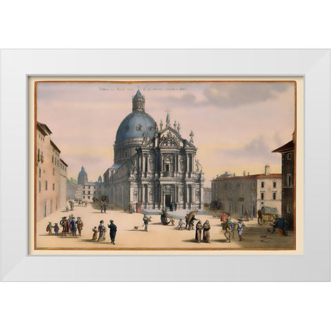 Apostles Guesthouse Rome Italy - Visscher 1681 White Modern Wood Framed Art Print by Visscher