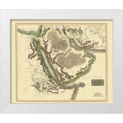 Arabian Peninsula Middle East - Thomson 1814 White Modern Wood Framed Art Print by Thomson