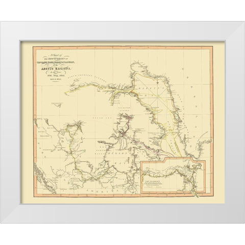 Arctic Region Discoveries Canada - Thomson 1822 White Modern Wood Framed Art Print by Thomson