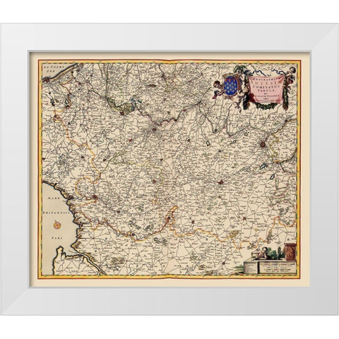 Artois Province France Belgium - Visscher 1681 White Modern Wood Framed Art Print by Visscher
