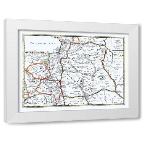 Armenia - Sanson 1641 White Modern Wood Framed Art Print by Sanson