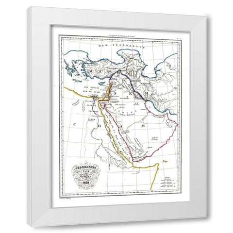 Hebrew Geography Arabia - 1831 White Modern Wood Framed Art Print by Unknown