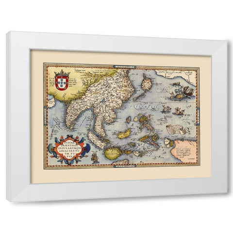 Southeast Asia Indonesia Philippines Japan White Modern Wood Framed Art Print by Ortelius