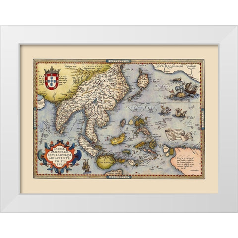Southeast Asia Indonesia Philippines Japan White Modern Wood Framed Art Print by Ortelius